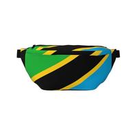 Adjustable Waist Pack with Stylish Tanzania Flag Print â€“ Lightweight Sling for Travel and Outdoor Sport