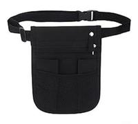 Adjustable Waist Tool Bag for Work - Multi-Pocket Organizer Pouch with Key Hook & Holder, 5-Pocket Storage Belt for Pet Grooming, Restaur(Black)