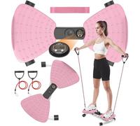 Adjustable Waist Twister Machine for Women & Men - Noiseless Ab Twister Board for Home Gym, 220 lbs Capacity with Digital Display to Track Time, Reps & Calories Burned (Pink)