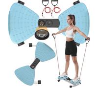 Adjustable Waist Twister Machine for Women & Men - Noiseless Ab Twister Board for Home Gym, 220 lbs Capacity with Digital Display to Track Time, Reps & Calories Burned (Blue)