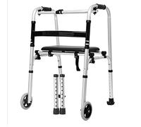 Adjustable Walking Aids/Elderly Rollator Walker/Wheel Rollator Walker/Four Wheel Walker Rollator with Fold Up Removable Back Support Double the Comfort
