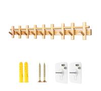 Adjustable Wall Coat Rack Creative Wooden Key Holder No Drill Hooks for Entryway Hallway Living Room Office Kitchen 9 Hooks Beech Color - Space Saving Design