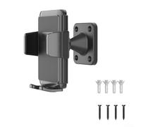 Adjustable Wall Mount Holder For Smartphones With 360 Degree Rotation And Secure Screw Installation In Black Color For Home Office Use Made From Abs Material Fits Devices 5.7 To 9.7 Cm Wide