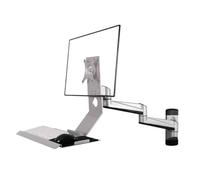 Adjustable Wall-mounted Dual Arm Single Screen Monitor Stand Arm with Engineered Tray Stand Foldable 90° Easy Install