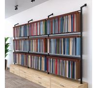 Adjustable Wall-Mounted Fabric Sample Display Rack - Heavy Duty Steel Organizer for Curtains, Blankets, Quilts & Scarves - 3 Rows, 150cm (59in) Hanging Rod