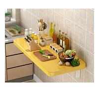 Adjustable Wall-Mounted Folding Table Invisible Kitchen Dining Desk for Small Spaces Max Load 100kg/220.5lb Multi-Size Options Ideal for Bedroom Bathroom or Kitchen (Yellow 60 * 40cm/24 * 16in)