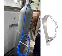 Adjustable Wall-Mounted Gas Cylinder Storage Rack, Stainless Steel Gas Cylinder Bracket with Chain(12.6 inches-1 Bottle)