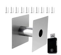 Adjustable Wall Thimble - Stainless Steel Insulated Vent Pipe Connector, Fireproof Double Layer Design | Indoor Heater Exhaust Passage Fitting for Secure Home Thermal Installation.