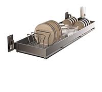 Adjustable WallMounted Dish Rack Over Sink Organizer for Pots Bowls & Cutlery SpaceSaving Kitchen Storage Solution Maximize Counter Space
