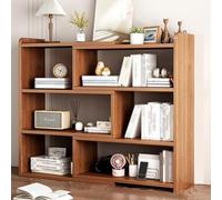 Adjustable Walnut Desk 4-Tier Rotating Shelf Extendable Storage Rack for Home & Office Space-Saving Solution 30-60CM Height