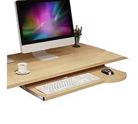 Adjustable Walnut Keyboard Tray - Space-Saving Pull-Out Desk Drawer for Home Office 60x26 cm Enhances Productivity & Organization Ergonomic Design for Comfort