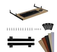 Adjustable Walnut Sliding Keyboard StandErgonomic Under Desk Tray HeightAdjustable Drawer for Comfort & Muscle ReliefPerfect for Home Office & Gaming