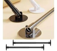 Adjustable Wardrobe Rail 2 Pack, Angled Wall Closet Rod Support Bracket, 180° Swivel Retractable Clothes Hanger for Space Saving (100-150cm Length)