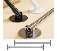 Adjustable Wardrobe Rail 2 Pack, Angled Wall Closet Rod Support Bracket, 180° Swivel Retractable Clothes Hanger for Space Saving (100-150cm Length)