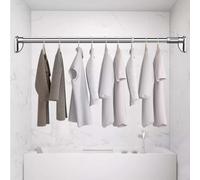 Adjustable Wardrobe Rail Extender No Drill Stainless Steel Closet Rod for Easy Installation and Space Optimization