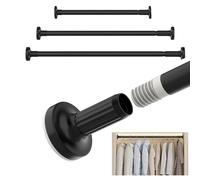 Adjustable Wardrobe Rail,Stainless Steel Extendable Clothes Rail Pole, Extendable Shower Curtain Rod Tension Pole for Closets, Wardrobe, Shower, Balcony, Windows,No Drilling(90-160cm)