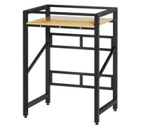 Adjustable Washer Dryer Shelf with AntiSkid Pads Freestanding Iron Sto Rack Over Washing Machinefor Laundry Room & Bathroom & Easy to Install (Burlywood)