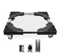 Adjustable Washing Machine Base Stand, Raisaplin Appliance Dolly Cart with 4 Locking Twin Wheels Mini Fridge Stand Furniture Stand Mover Mobile Roller Pedestal Multi-Functional Base for Dryer
