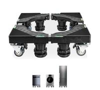 Adjustable Washing Machine Base Stand, Raisaplin Appliance Dolly Cart with 4 Locking Wheels & 8 Strong Feet Mini Fridge Stand Furniture Mover Mobile Roller Pedestal Multi-Functional Base for Dryer