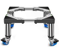 Adjustable Washing Machine Base Washing Machine Stand BaseWashing Machine Base Stand Movable with 4×2 Locking Wheels Multi-functional Dryer and floor trays Length: 65-80cm Move Furniture and