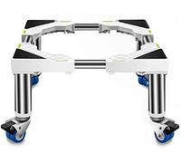 Adjustable Washing Machine Base Washing Machine Stand BaseWashing Machine Base Stand Movable with 4×2 Locking Wheels Multi-functional Dryer and floor trays Length: 65-80cm Move Furniture and