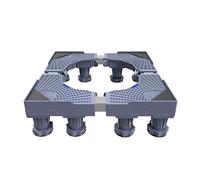 Adjustable Washing Machine Stand, 12 Strong Feet Laundry Stand Base Adjustable Length 59cm-80cm Width 41cm-63cm Height 10cm-13cm Load 200kg Mini Fridge Stand for Washer Refrigerator Dryer Grey