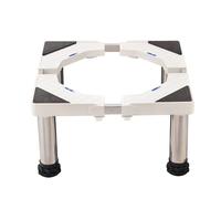 Adjustable Washing Machine Stand, 4 Strong Feet Laundry Stand Base Adjustable Length/width 42cm-68cm Height 28cm-31cm Load 150kg Mini Fridge Stand for Washer Refrigerator Dryer White
