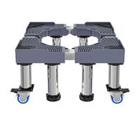 Adjustable Washing Machine Stand, 4 Strong Feet Laundry Stand Base Adjustable Length/Width41cm-63cm Height Adjustable 28cm-30cm Load 80kg Mini Fridge Stand for Washer Refrigerator Dryer Grey