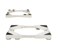 Adjustable Washing Machine Stand, 8 Strong Feet Laundry Stand Base Adjustable Length 50cm-77cm Width 45cm-72cm Height 5.5cm Load 280kg Mini Fridge Stand for Washer Refrigerator Dryer White