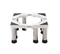 Adjustable Washing Machine Stand, 8 Strong Feet Laundry Stand Base Adjustable Length/width 42cm-68cm Height 23cm-26cm Load 250kg Mini Fridge Stand for Washer Refrigerator Dryer White