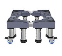 Adjustable Washing Machine Stand, 8 Strong Feet Laundry Stand Base Adjustable Length/Width41cm-63cm Height Adjustable 23cm-25cm Load 100kg Mini Fridge Stand for Washer Refrigerator Dryer Grey