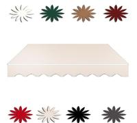 Adjustable Waterproof Canopy Fabric Replacement for Patio Awning, Beige Canvas, 8.2x6.5ft/2.5x2m, Durable Awning Cloth for Outdoor Use