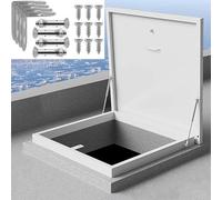 Adjustable Waterproof Flat Roof Access Panel, 20-40 Inches, Galvanized Metal Gate with Sealing Gasket, White Color, 95 x 75 cm (37.4 x 29.5 Inches) - Durable & Secure