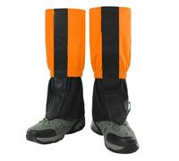 Adjustable Waterproof Leg Gaiters for Hiking & Snow - Lightweight Leg Gaiters for Hunting, Skiing, Climbing, Keep Out Mud, Sand & Debris, Secure Fit with Adjustable Straps (Orange standard version)