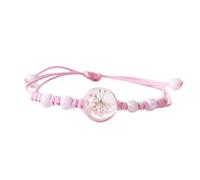 Adjustable Wax Cord Handmade Ceramic and Glass Flower Beads Wrist Chain Everyday Wear Wristband Jewelry Ceramic Beads Jewelry