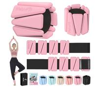 Adjustable Wearable Pilates Wrist & Ankle Weights For Women & Men | Arm & Leg Weights Silicone Wrist Bangles For Home Gym Workout, Travel, Yoga, Barre, Strength Training-Set Of 2 (1lb Each)