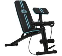 HomCom Foldable Dumbbell Bench - Weight Training - 7-Incline Adjustable - Blue