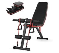 Adjustable Weight Bench, Foldable Incline Decline Flat Workout Bench, Multi-Position Steel Home Gym Exercise Bench with Padded Support for Strength Training, Dumbbell & Full Body Workouts, (Style A)