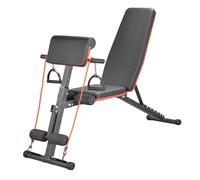 Adjustable Weight Bench Foldable Multi-Gear Incline Decline Flat Bench for Home Gym Strength Training, Compact Exercise Bench for Full Body Workouts (Black, Red)