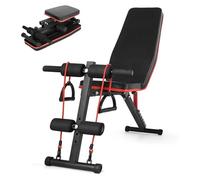 Adjustable Weight Bench Foldable Utility Bench for Home Gym, Heavy Duty Steel Strength Training Bench with 7 Backrest Positions, Incline Flat Decline Full Body Workout Bench 600lb Capacity (Black)