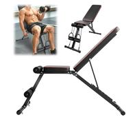 Adjustable Weight Bench for Home Gym, Incline Decline Gym Sit Up Bench Press for Full Body Strength Training, Full Body Exercise Folding Fitness Workout Bench with 7 Positions