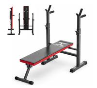 Adjustable Weight Bench Gym Bench for Full Body Workout - Foldable Incline/Decline Bench Press with Barbell Rack, Multi-Position Folding Weight Bench