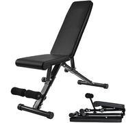 Adjustable Weight Bench Gym Bench Workout Bench for Full Body Workout Foldable Incline/Decline Bench press with Weights and Bar Multi-Position Folding Weights Press (MS-1)