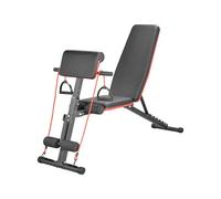 Adjustable Weight Bench Multi Gear Foldable Home Gym Bench, Incline Decline Flat Utility Workout Bench for Strength Training, Sit Ups & Full Body Exercise Up to 660lb Capacity (BLACK-RED)