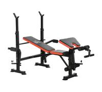 Adjustable Weight Bench Steel Black 175x139x127cm Multi-Function Gym InclineFlat