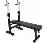 Adjustable Weight Bench with Barbell Rack Flat & Incline Bench Press Station Home Gym Workout Bench for Strength Training, Dumbbell Training & Full Body Fitness (Weight Bench With Barbell Rack)