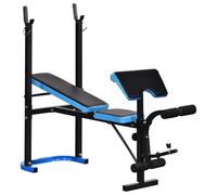 Adjustable Weight Bench with Leg Developer Barbell Rack for Home Gym HOMCOM