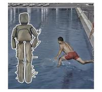 Adjustable Weight Water Rescue Training Dummy, 5.6 5.7 FT Foldable Drowning Drill Dummy Easy Carry & Store, Maritime Academies Water Rescue Training Equipment(Gray,66 lbs-5.7ft)