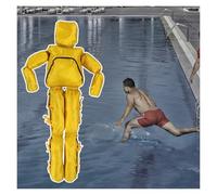 Adjustable Weight Water Rescue Training Dummy, 5.6 5.7 FT Foldable Drowning Drill Dummy Easy Carry & Store, Maritime Academies Water Rescue Training Equipment(Yellow,66 lbs-5.6 ft)