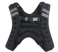 Adjustable Weighted Training Vest, 10kg, Black with Reflective Stripes, Modern Fitness